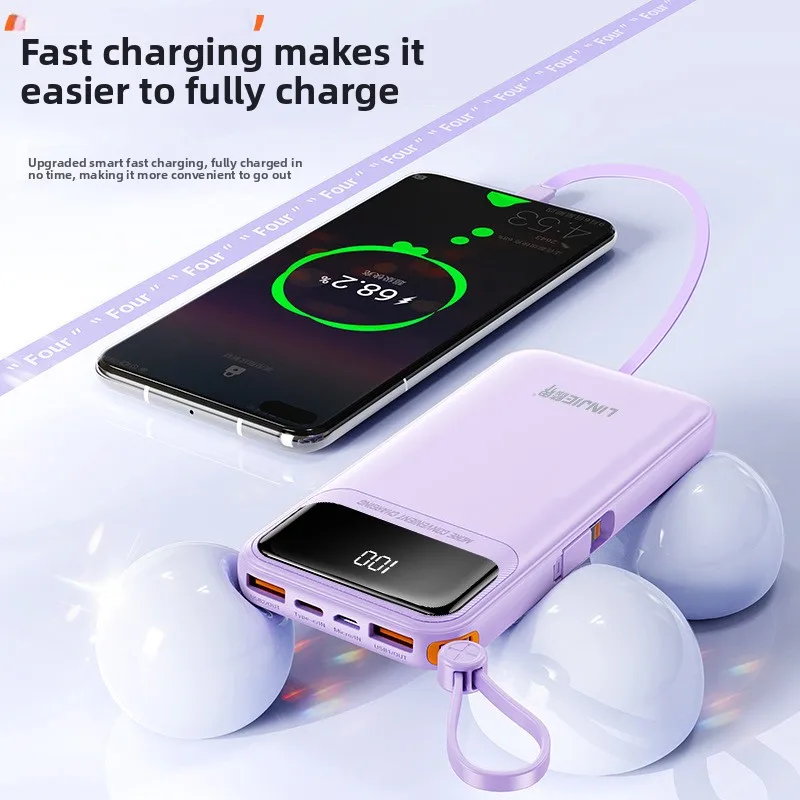 3C مصدر طاقة متنقل 1 واط/2 واط مللي أمبير قدرة حقيقية شحن سريع للغاية سعة كبيرة شاشة ديجيتال بطارية بمشبك خلفي محمول