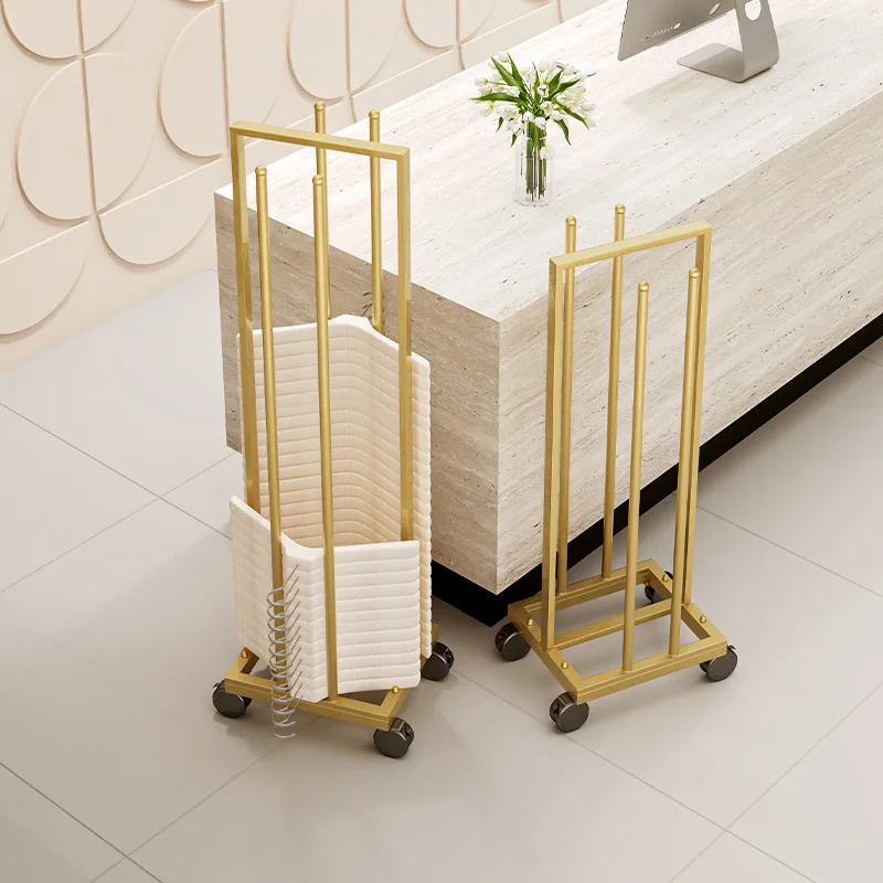 Clothing store storage rack, women's clothing store simple gold floor removable shelf