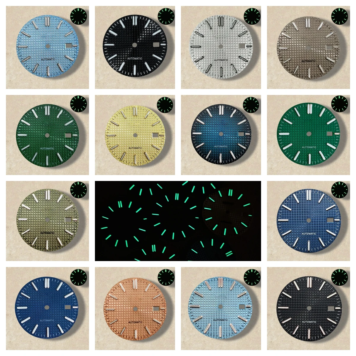 

31.8mm S Logo Oak Dial Fit NH35 Automatic Movement Green Luminous High-Quality Watch Modification Accessories