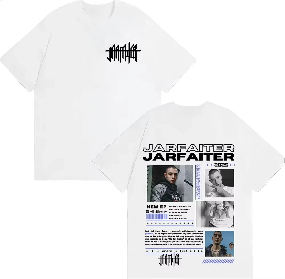 2025 الصيف مغني الراب Jarfaiter ألبوم جولة غطاء تي شيرت الرجال موضة الهيب هوب موسيقى البوب القطن قصير الأكمام بلوزة فضفاضة غير رسمية #3