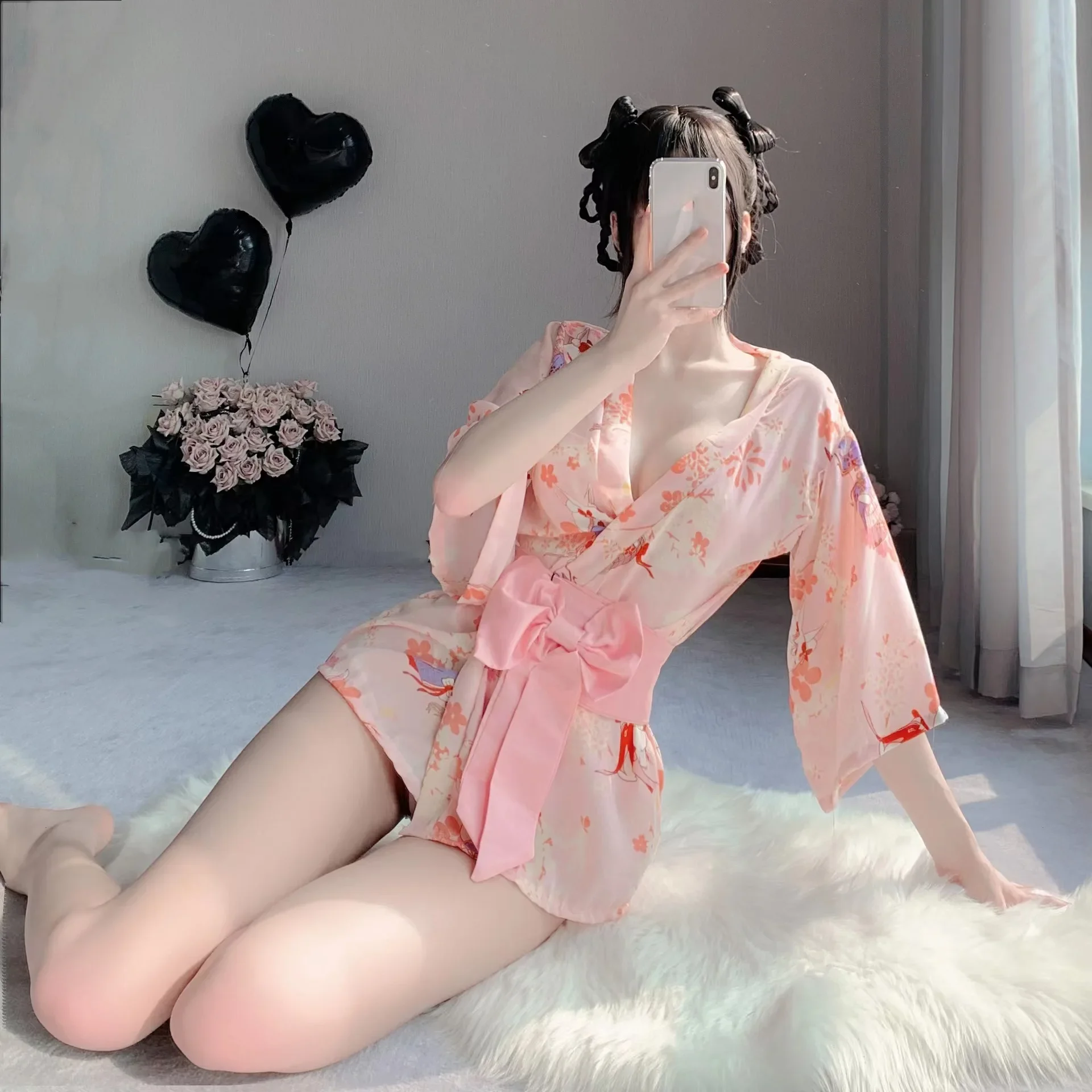 Sexy Kimonos for Women Japanese Exotic Lingerie Set Pajamas Anime Geisha Cosplay Temptation Outfit Sex Porno Role Play Uniform