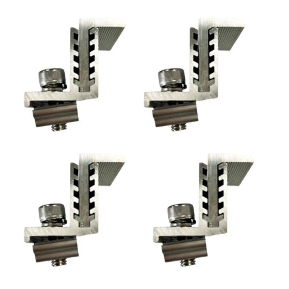 

4Pcs Adjustable Solar Panel Clamps Aluminum Side Pressure Solar Panel Mounting Z Brackets Medium Pressure Durable