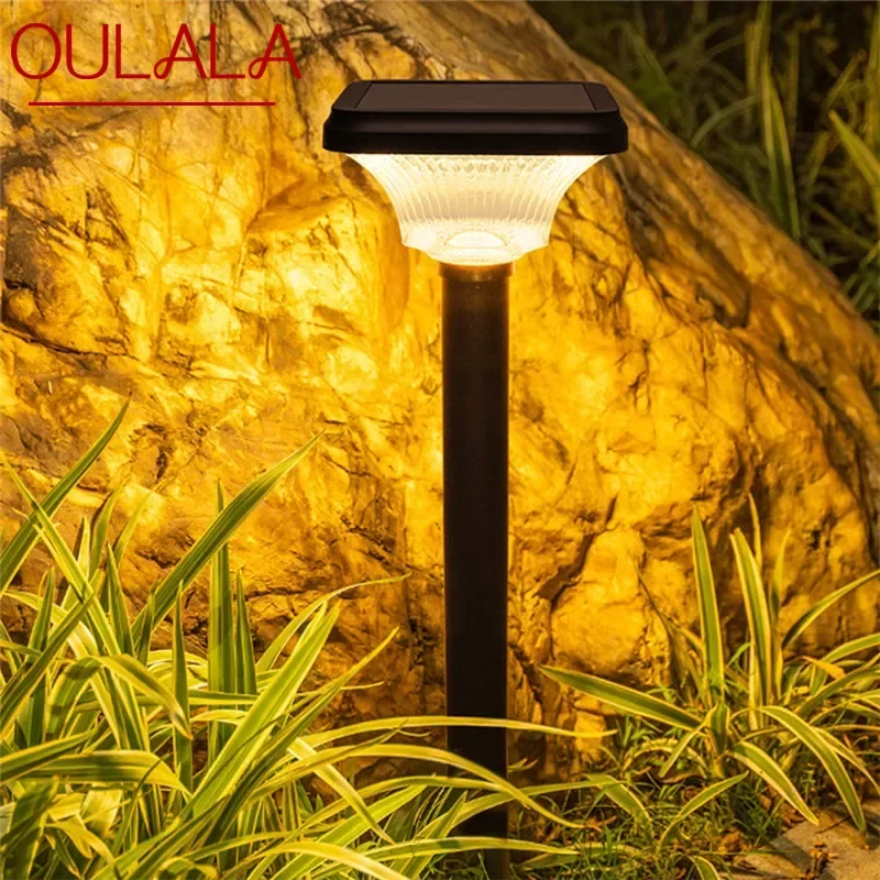 

OULALA Contemporary Outdoor Solar Lawn Lamp LED Waterproof Villa Garden Courtyard District Residential Quarters Lawn Lamp