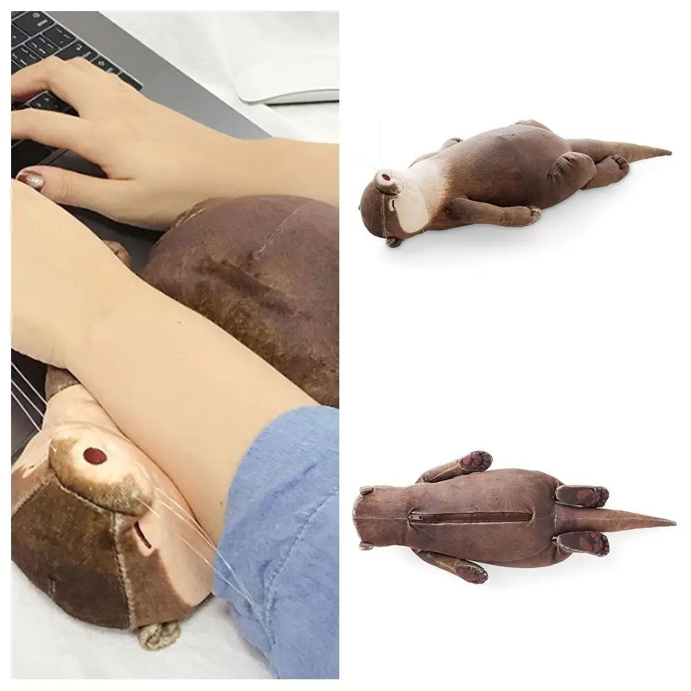 

New Large Capacity Pencil Case School Office Supplies Wrist Cushion Pillow Multifunctional Usage Otter Pattern Pencil Bag