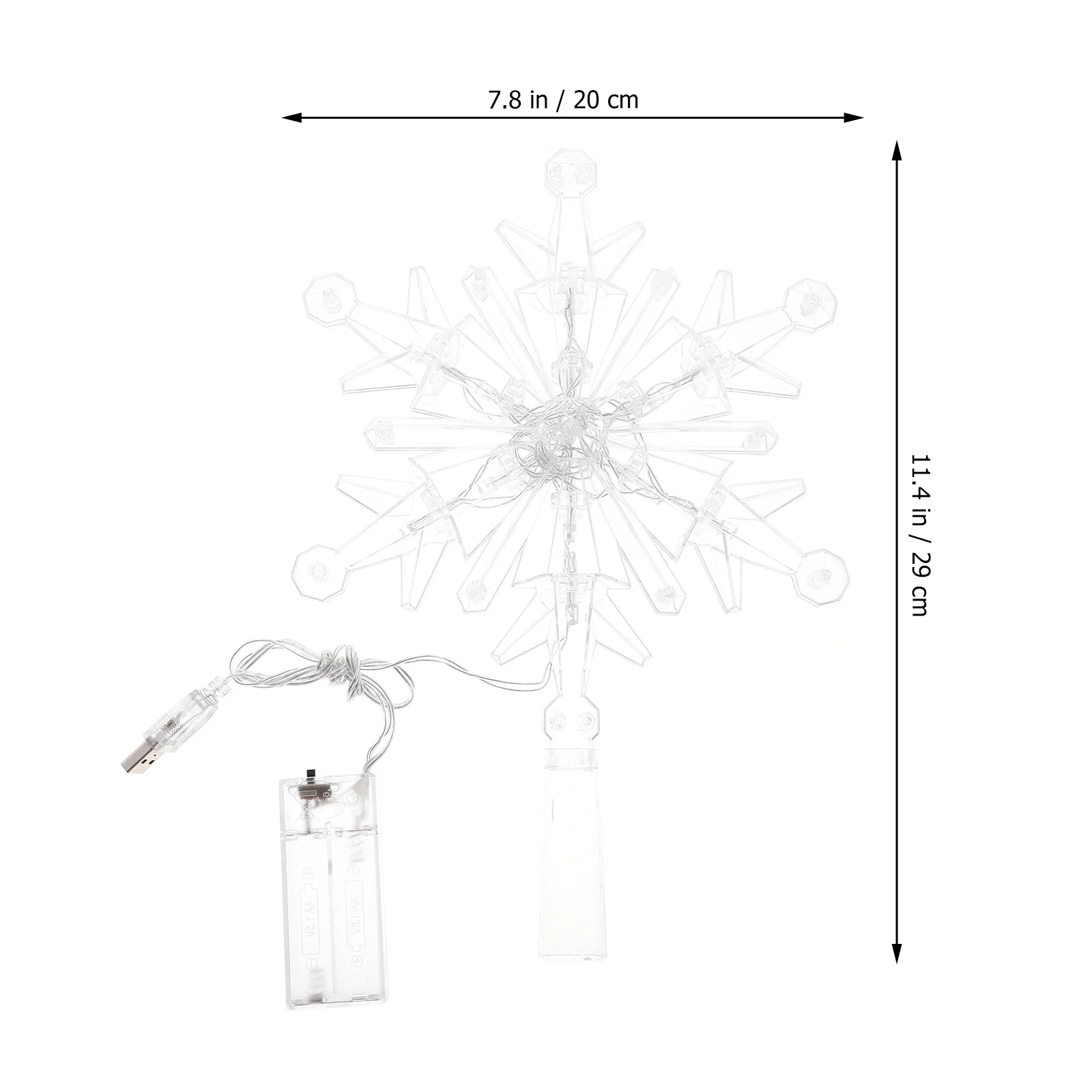 

1pc Luminous Led Christmas Tree Topper Lighted Snowflake Decoration Xmas Treetop Ornament For Party Supplies Spherical Plastic
