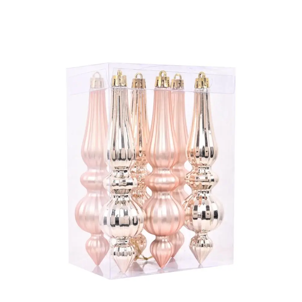 لوحات ملونة على شكل مخروطي كرة عيد الميلاد قطرات الماء كرة بلاستيكية معلقة لشجرة عيد الميلاد مطلية بالكهرباء بنفسك