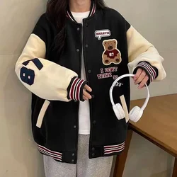 Deeptown Baseball Jacket Women Korean Fashion Hip Hop Vintage Oversized Cute Varsity Bomber Jackets College Autumn Couple Coat