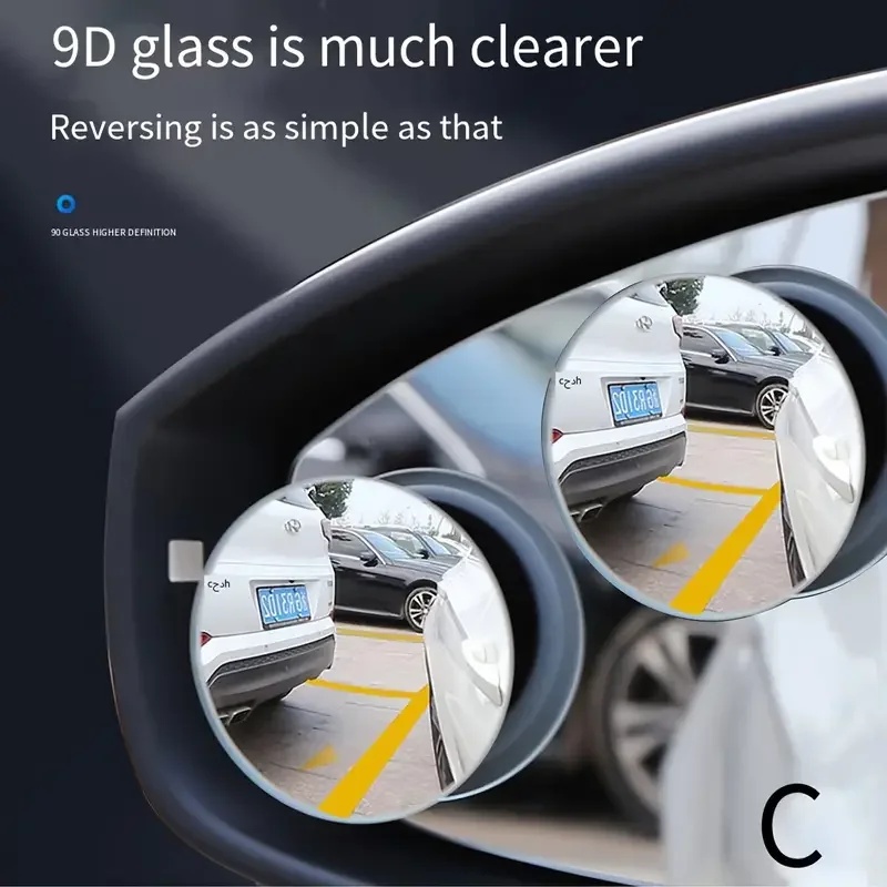 Car Blind Spot Rear View Mirror Wide Angle 360 Degree Adjustable Small Round Mirror Car Reverse Auxiliary Rearview Convex Mirror