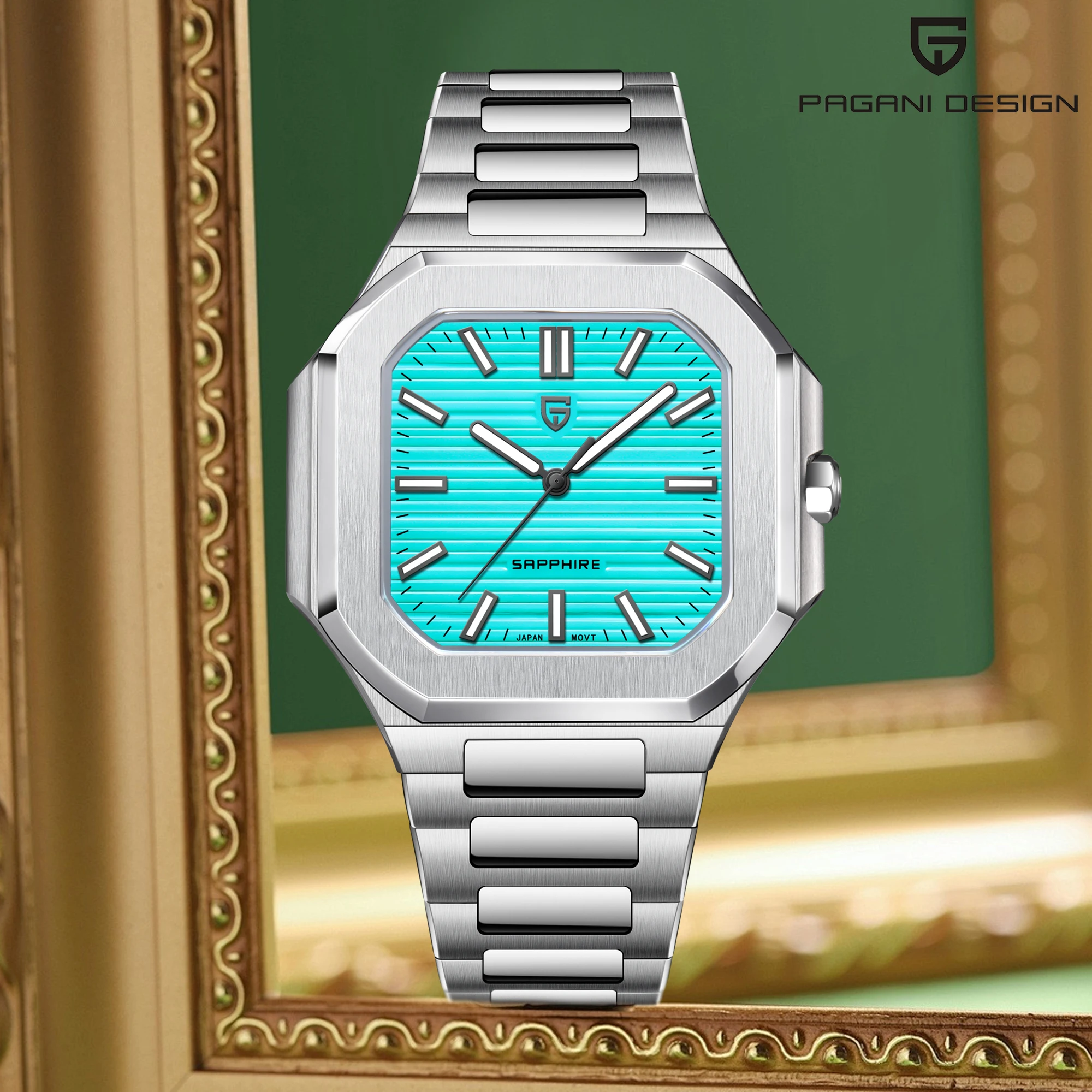 

Pagani Design 2025 Men's Watch Quartz Watches Luxury Wristwatch AR Sapphire Mirror Waterproof Sports Gift Stainless Steel Clocks