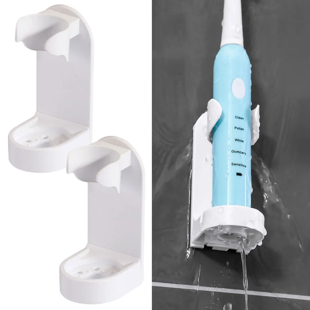 

Practical Electric Toothbrush Holder Traceless Toothbrush Stand Rack Wall-Mounted Bathroom Adapt 90% Electric Toothbrush Holder