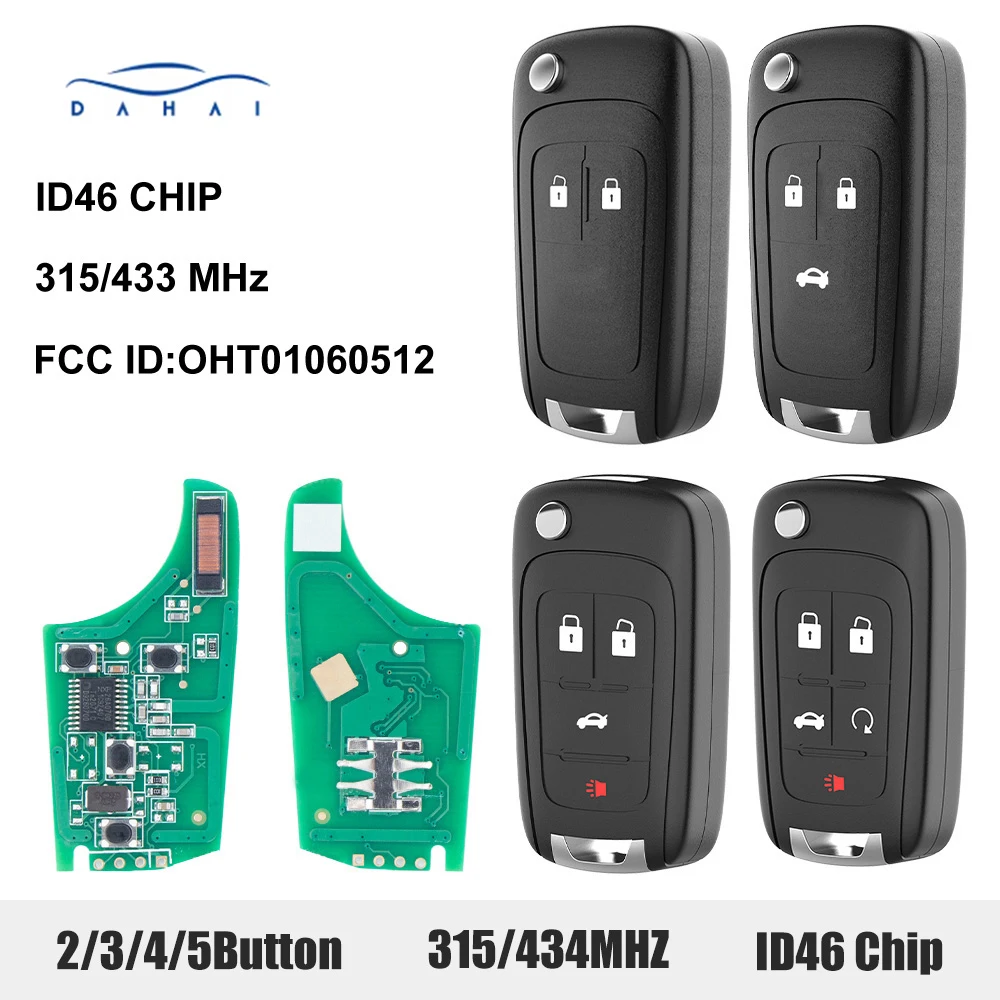 dahai  OHT01060512 Remote Car Key 2B/3B//4B/5B Fob 5B 315MHz/433MHz ID46 7941 for Chevrolet Cruze Camaro Malibu Sonic Opel GMC