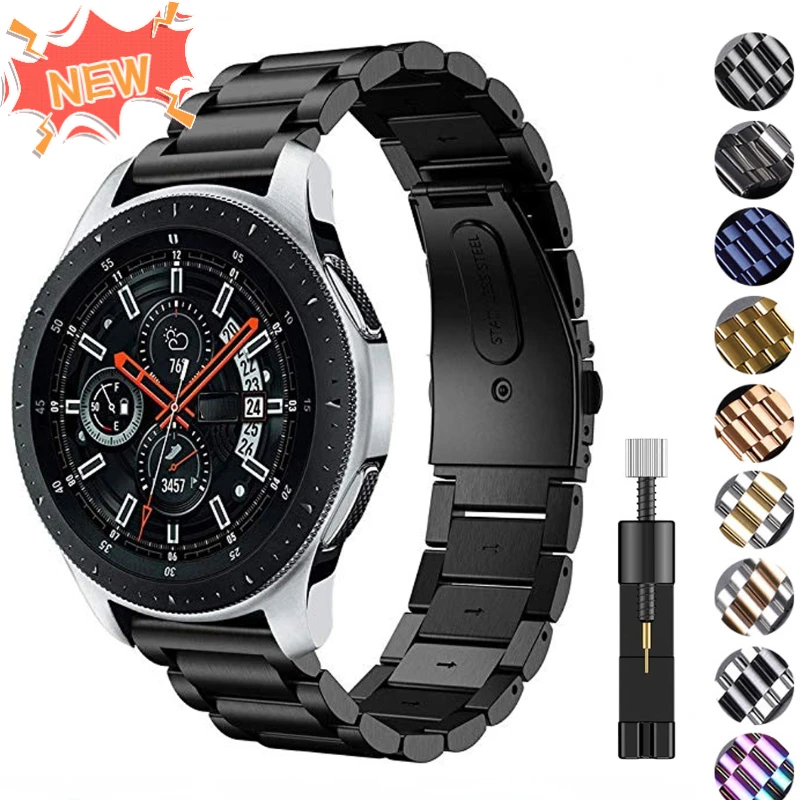 

22mm 20mm Metal Strap for Samsung Galaxy Watch 3/4/5/6/Huawei Watch 3/GT3 Stainless Steel Bracelet Wristband for Amazfit GTR GTS