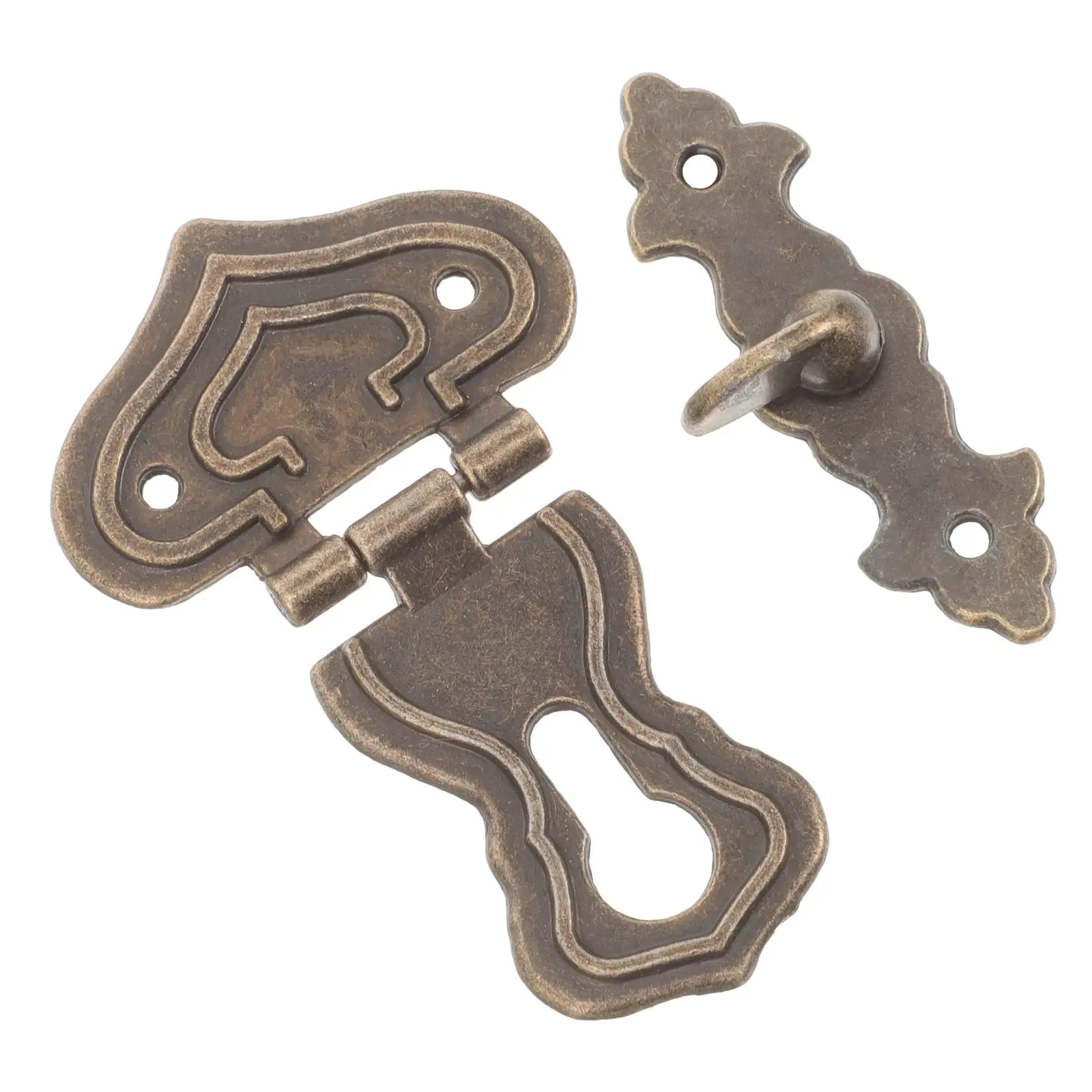 

4 Pcs Vintage Buckle Small Latch Hasp Jewelry Boxes Wooden Lock Gift Zinc Alloy Cabinet