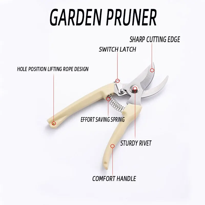 Stainless Steel Scissors Flower Cutting Flower Arrangement Pruning Fruit Tree Garden Branch Cutting Household Grafting