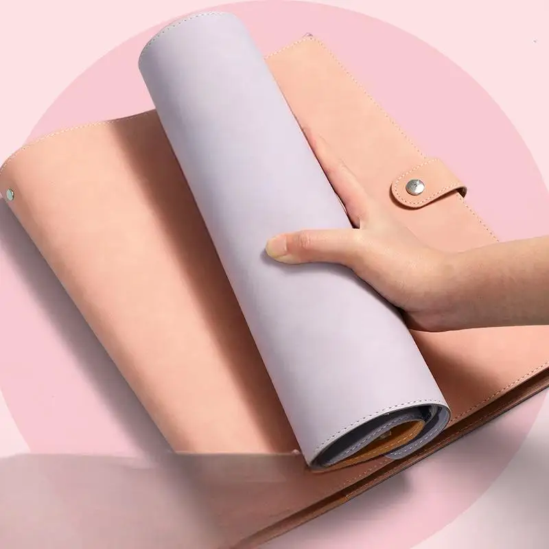 Sampul Binder Bulat 4 Ring dari Kulit PU Lembut A4 dengan Penutup Kancing Tekan untuk Jurnal, Planner, Album, dan Notebook Lembar Lepas
