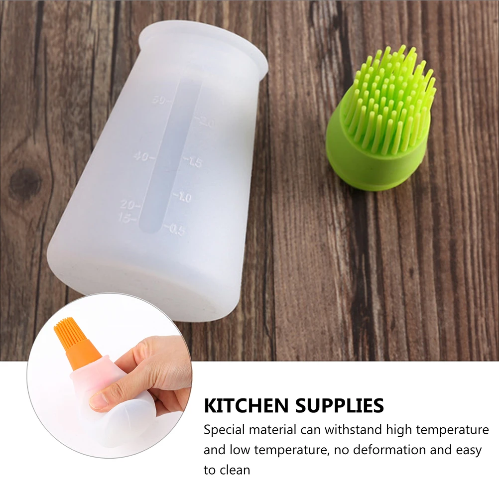 

5pcs 1 Set 70Ml Silicone Oil Bottle Brush Bbq Accessories Food Grade Heat Resistant Oil Applicator For Basting Grease Cooking