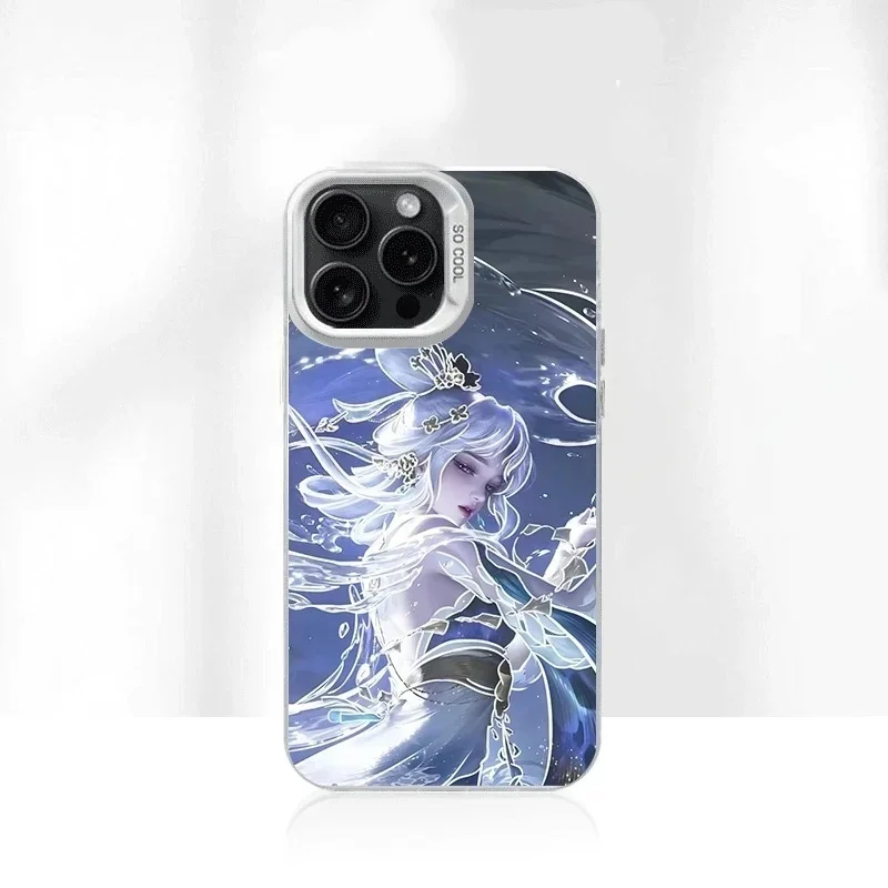 

3D Anime Chang'e Fairy Moon girl Phone Case for iPhone 11 12 13 14 15 16 17 Pro Max Plus Fashion cartoon Pretty lady Back Cover﻿