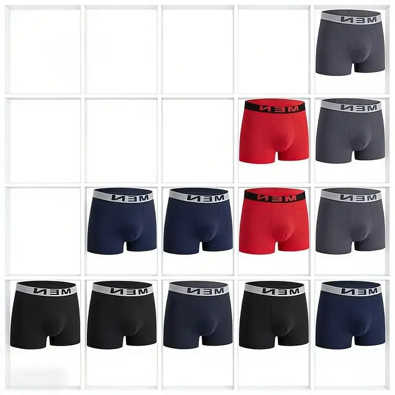 10Pcs New Arrival Men's Boxer Briefs Underwear Soft Breathable High Elastic Comfortable Male Underpants Hot Sale Daily