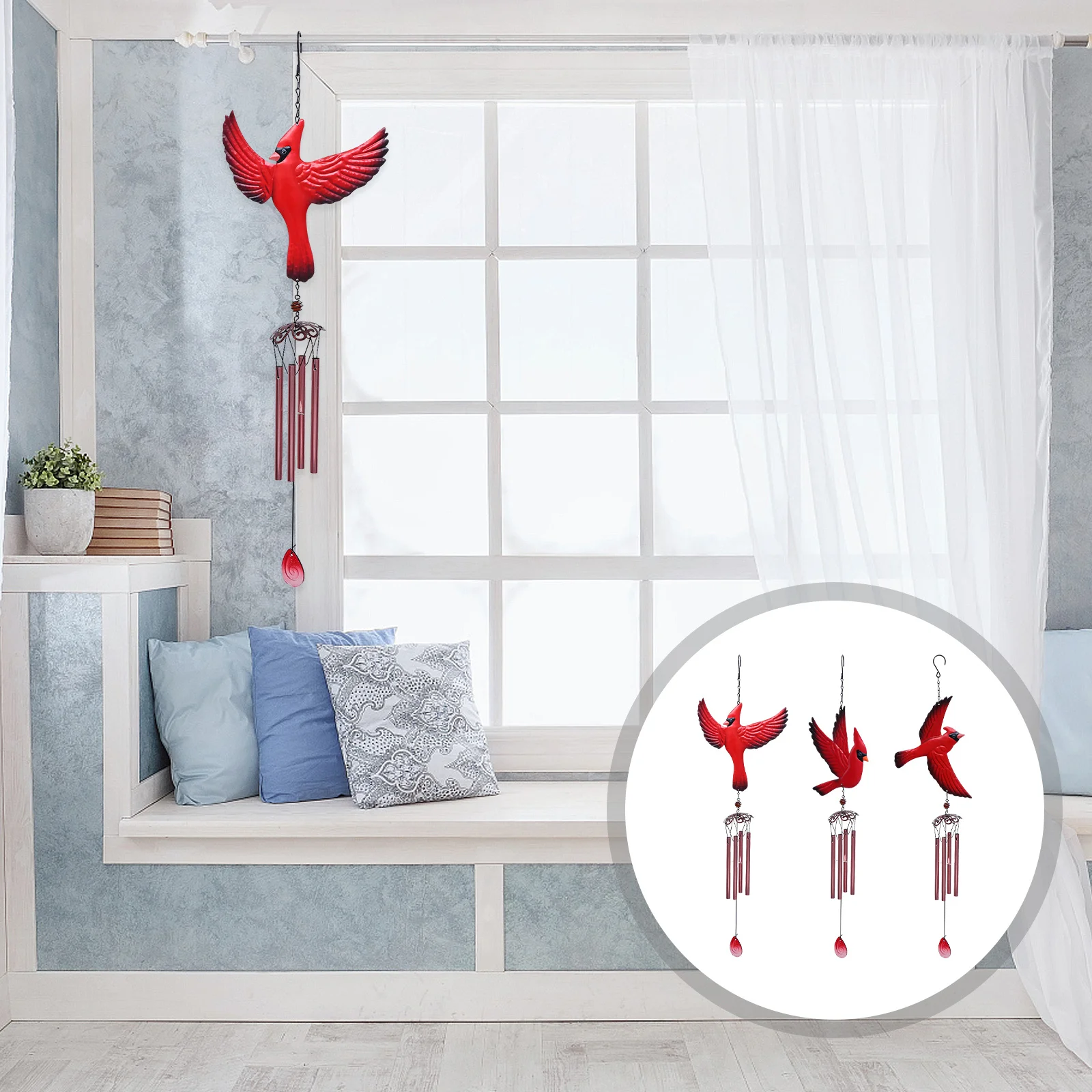 

3Pcs Bird Shaped Wind Bell Tube Wind Chime Pendant Hanging Garden Home Decorative Hanging Pendants -Bell