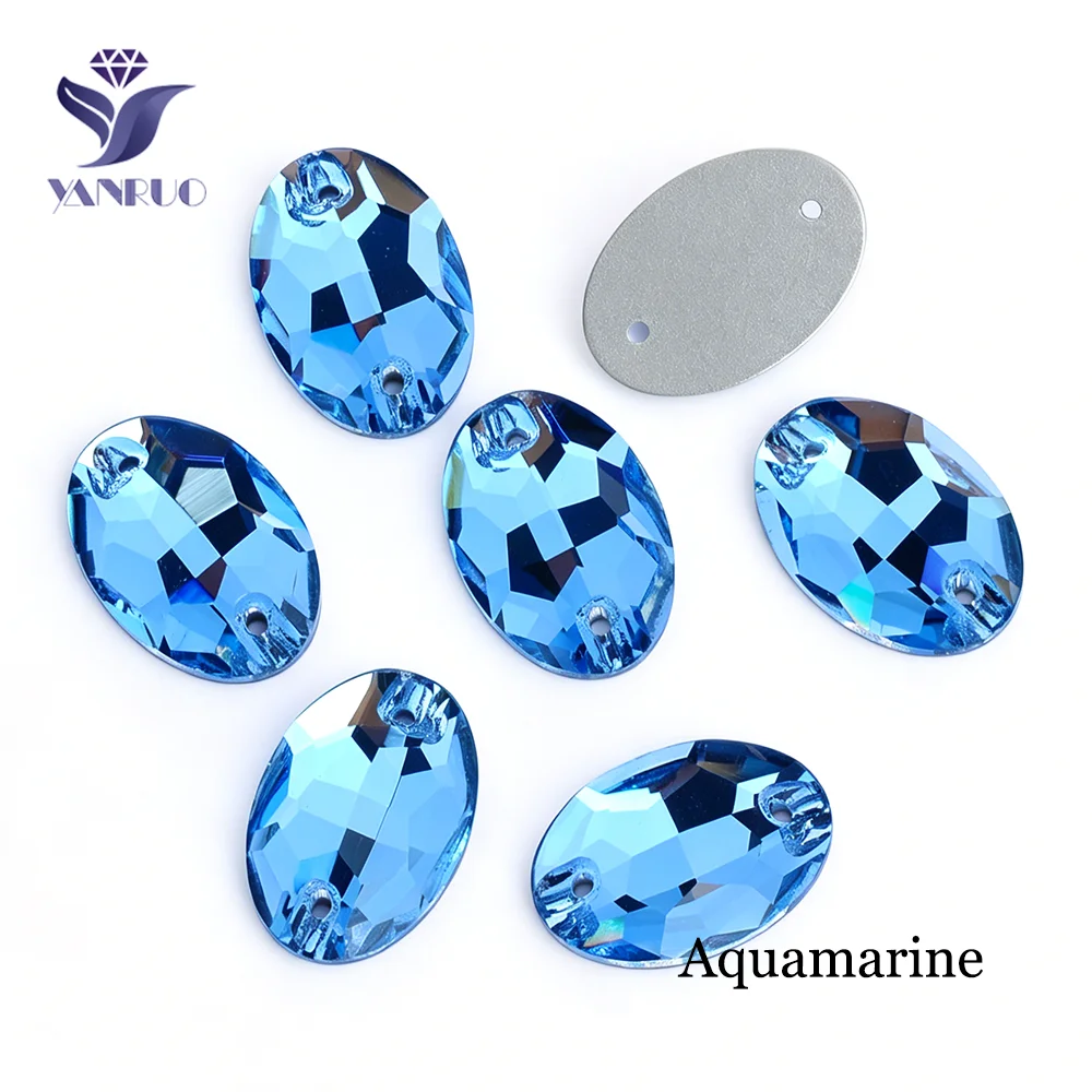 YANRUO Aquamarin Kristalle in Allen Formen zum Aufnähen, Strasssteine für Handarbeiten, Applikationen, Nähzubehör, DIY-Bastelsteine für Schmuck – Detail 11