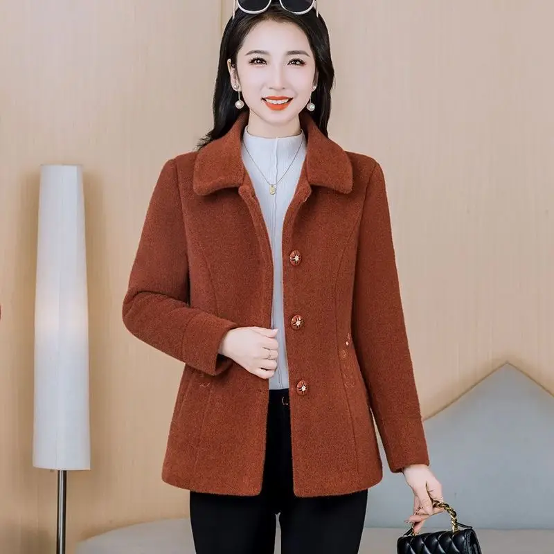 

Middle Aged Elderly Women Winter Parkas Coat High-quality Cotton Padded Jacket Grandma's Fur Overcoat Mother Mink Outwear TS471
