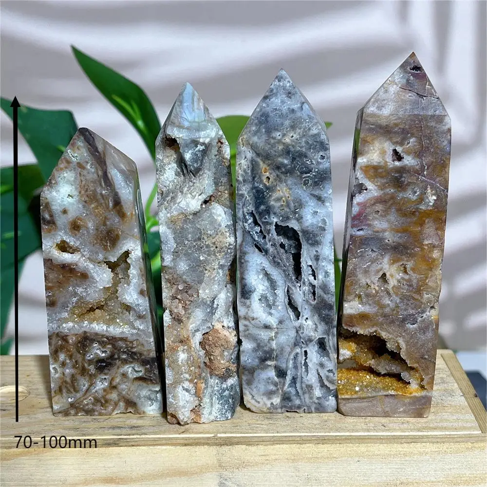 Druzy Sphalerite Stone Quartz Wand Tower Point Crystal Natural  Minerals Energy Feng Shui Healing Living Spiritual  Reiki Home