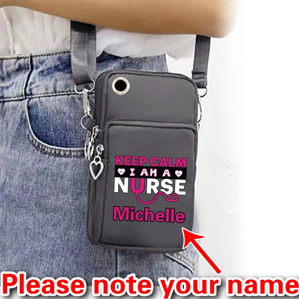 Personalized Customized Printed Light Fashion Mobile Phone Multifunctional Wallet Large Capacity Messenger Bag.