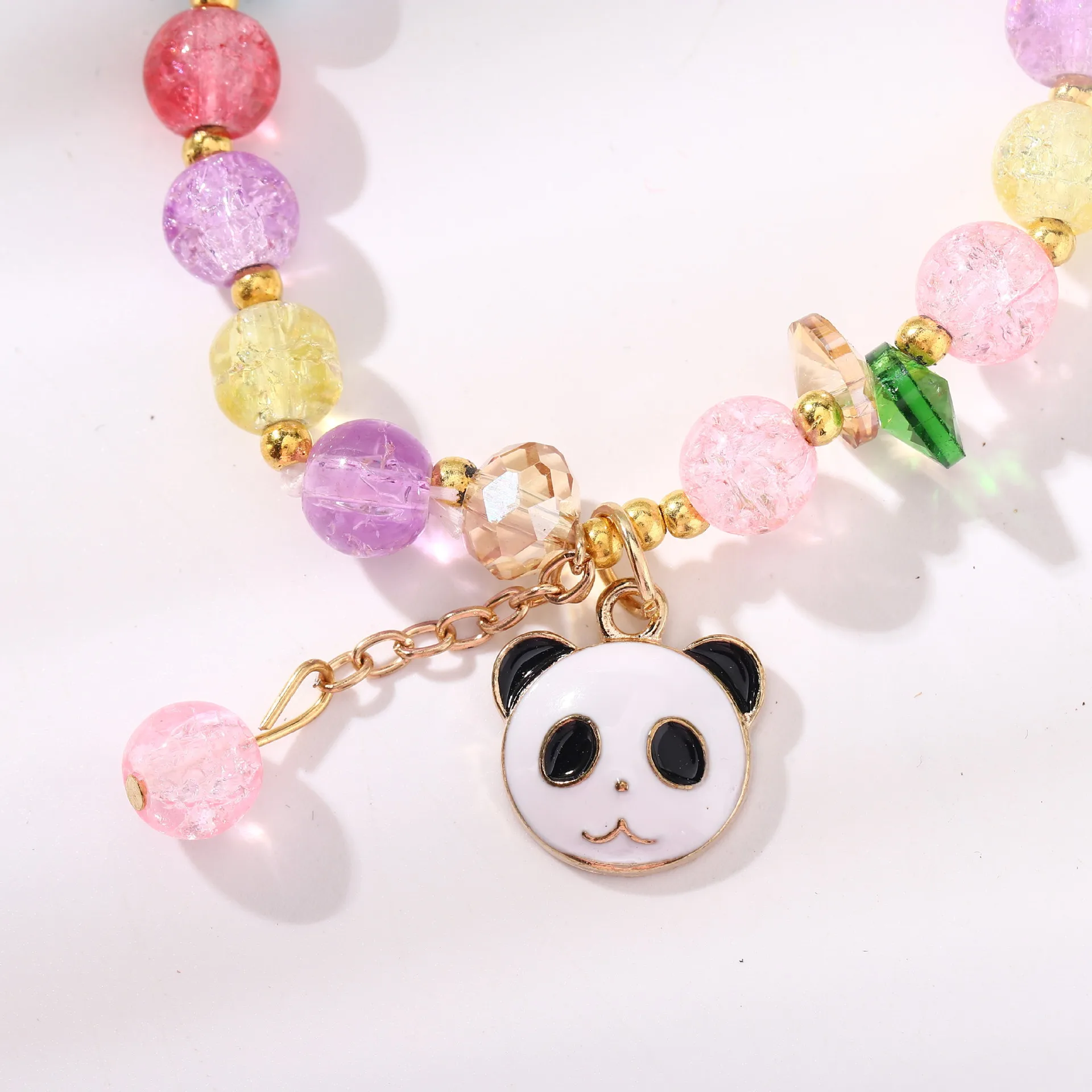 panda bracelet Firecracker Glass Crystal Beads Handmade Hand String Women Summer Fashion Jewelry