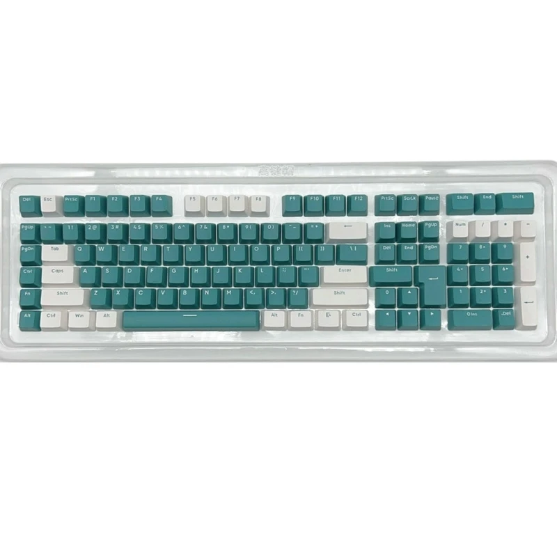 White Green Double Shot Keycaps Two-color Injections Keycap for 61 68 87 96 980 Drop shipping