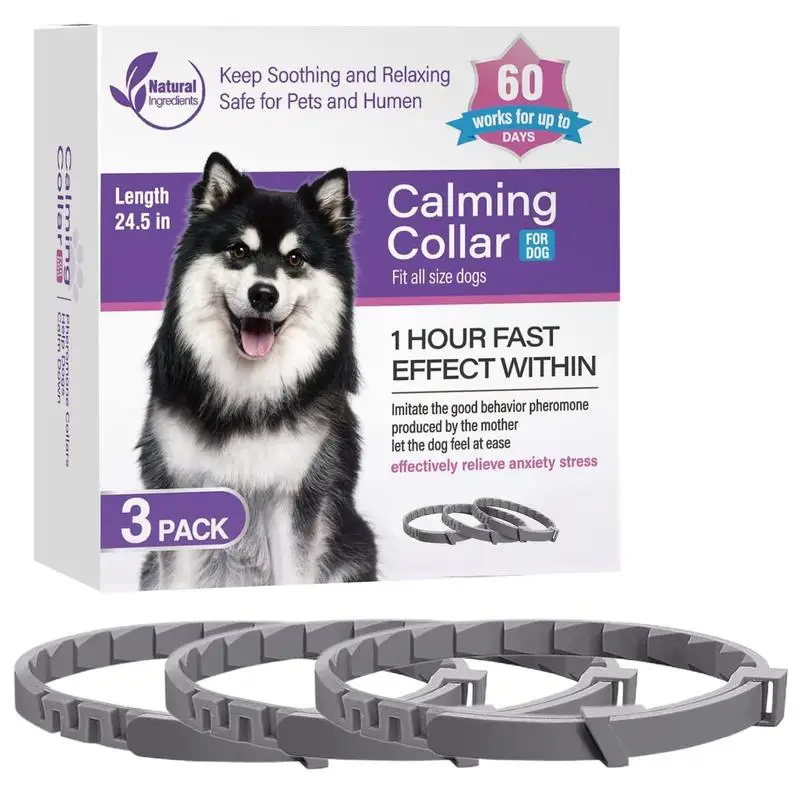 Dog Calming Collar 3Pcs Dog Pheromone Calm Collars Relieve Bad Behavior Lasts 60 Days Calming Dog Collar For All Small Medium