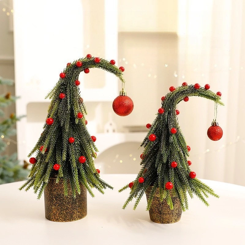 

2025 New Christmas tree ornament Christmas decoration elbow trees potted plant ornaments arbolitos de navidad albero di natale