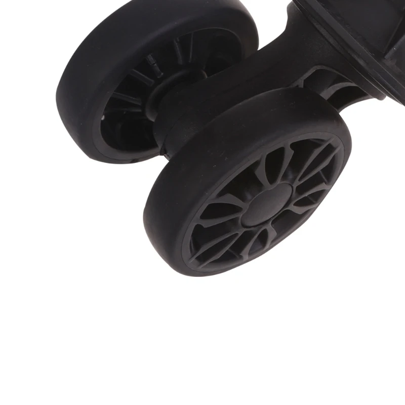 A89 Luggage Wheels Suitcase Double Row Roller Hardware Repairing 360° Spinner Casters Heavy Duty Wheel 1 Pair Black