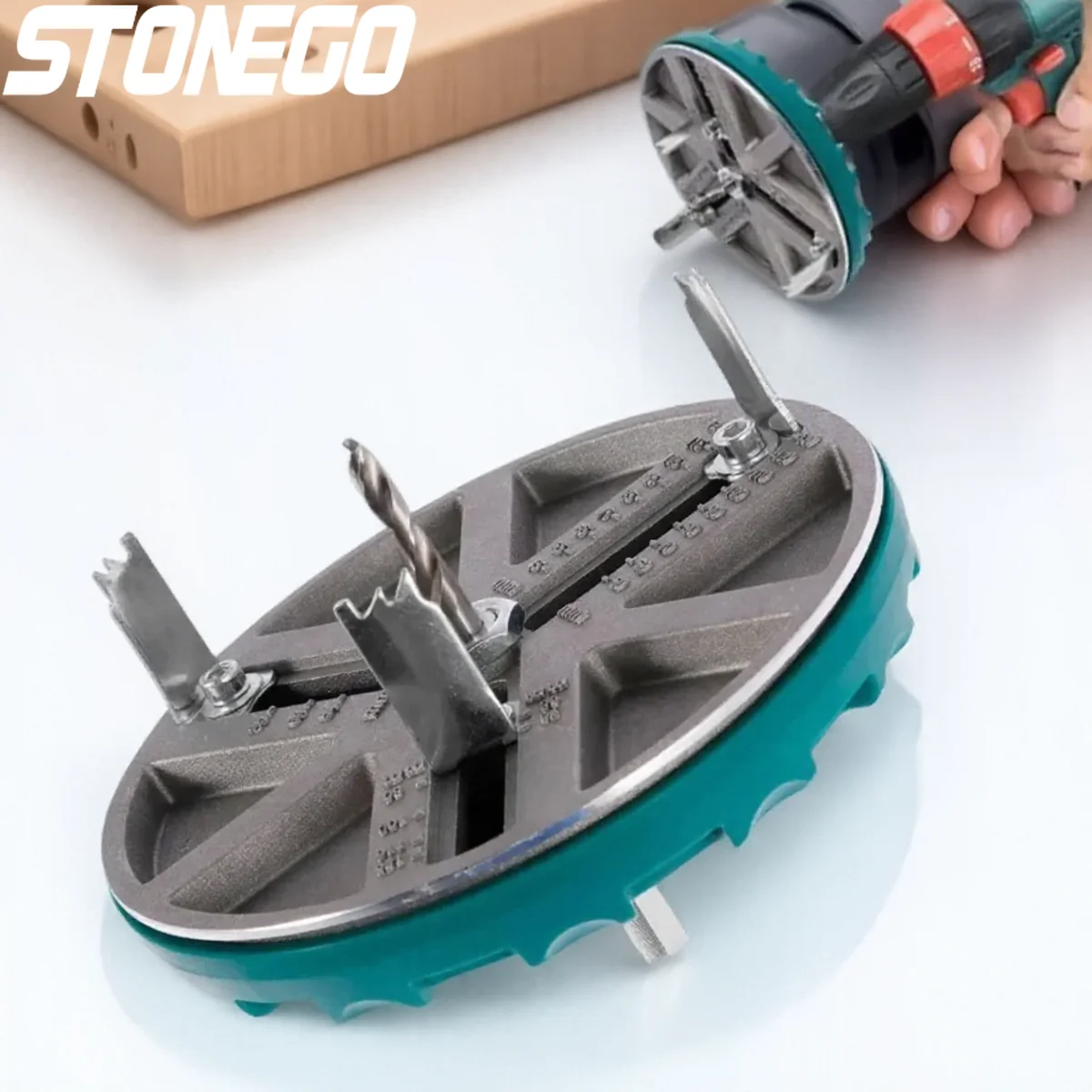 

Adjustable Universal Woodworking Hole Opener Plank Plasterboard Plastic Aluminum Hole Punching Tool Hole Opening Drill