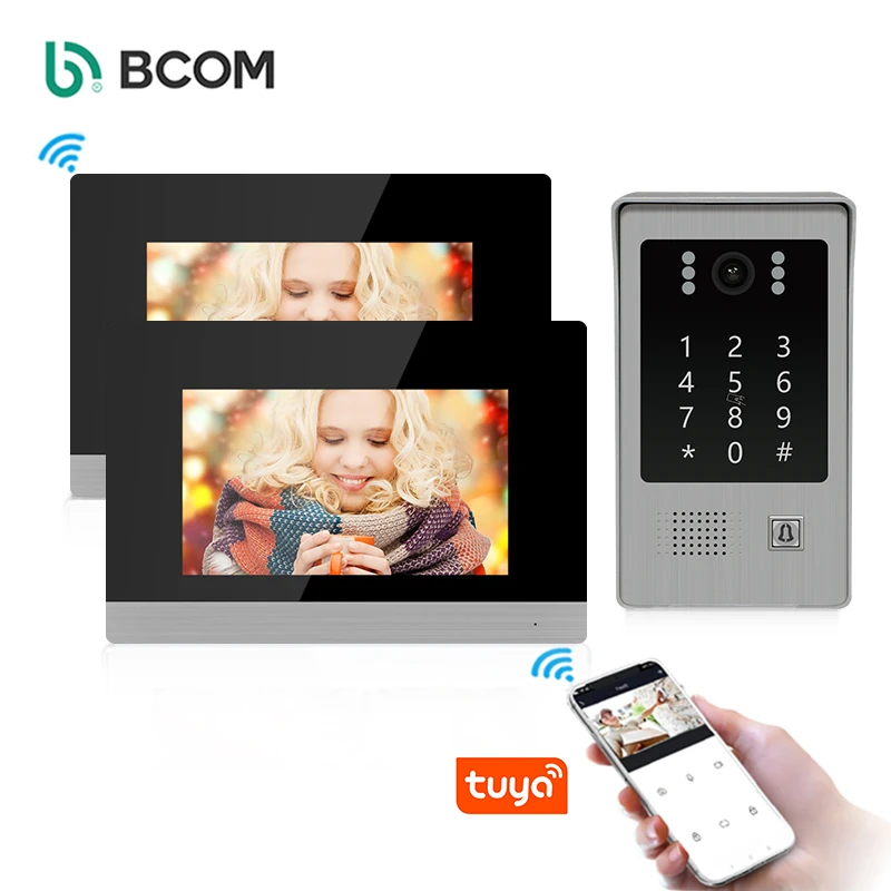 

RFID and password to access ip video intercom system support iOS and Android tuya video doorphone easy to operate touch screen