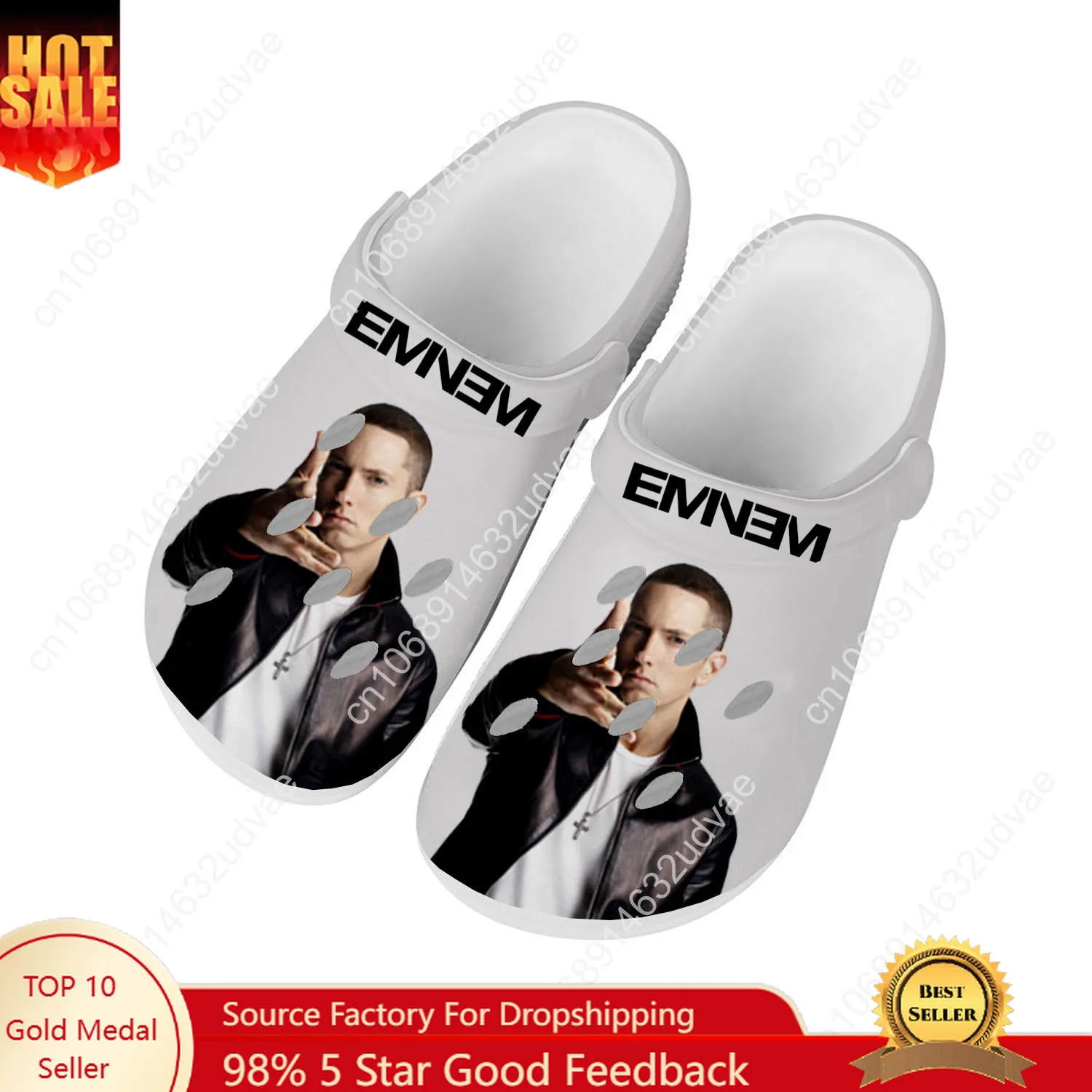 

Eminem Water Shoes Mens Womens High Quality Fashion Home Garden Clogs Customizd Sandals Beach Breathable Hole Slippers