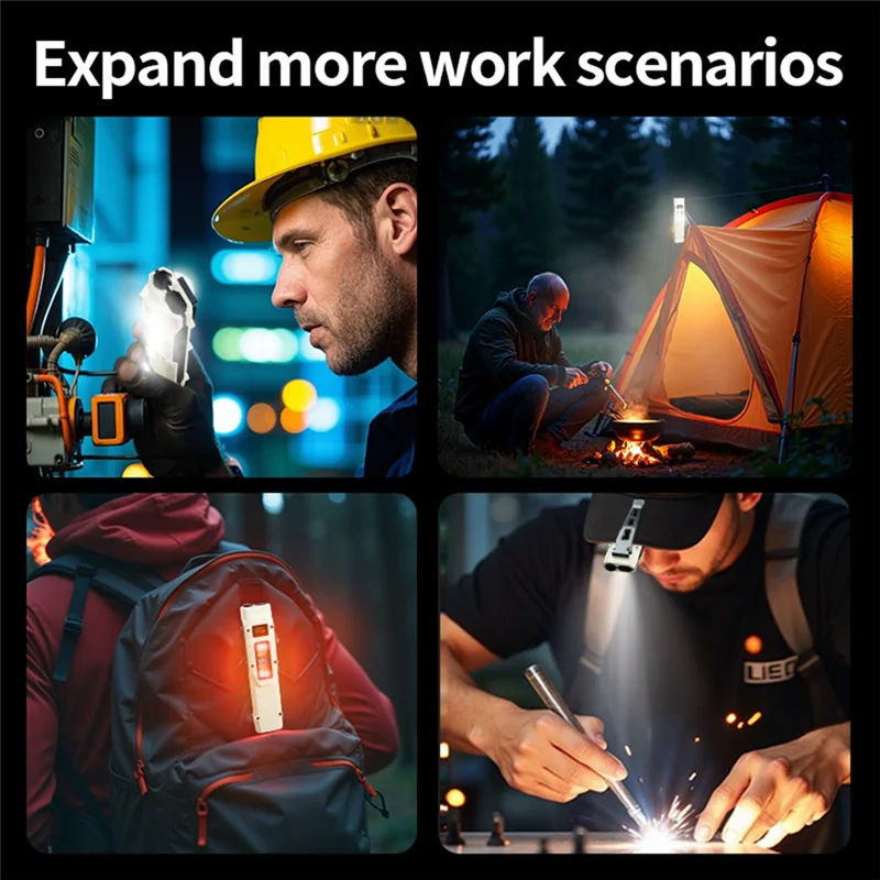 

【Limited-Stock!】Rechargeable Outdoor LED Flashlight,Super Bright COB Work Light Multifunctional Portable