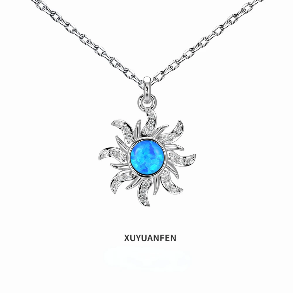 XUYUANFEN Cross Border INS Wind Hot S925 Sterling Silver Necklace Women's Aubao Series Sun Personalized Crowd Design Women