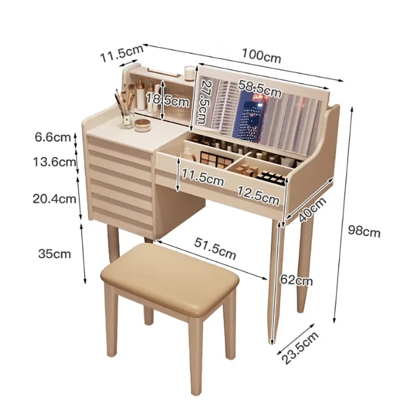 Tocador De Maquillaje ligero De lujo, Tocador De crema De viento, moderno, silla De almacenamiento, muebles simples