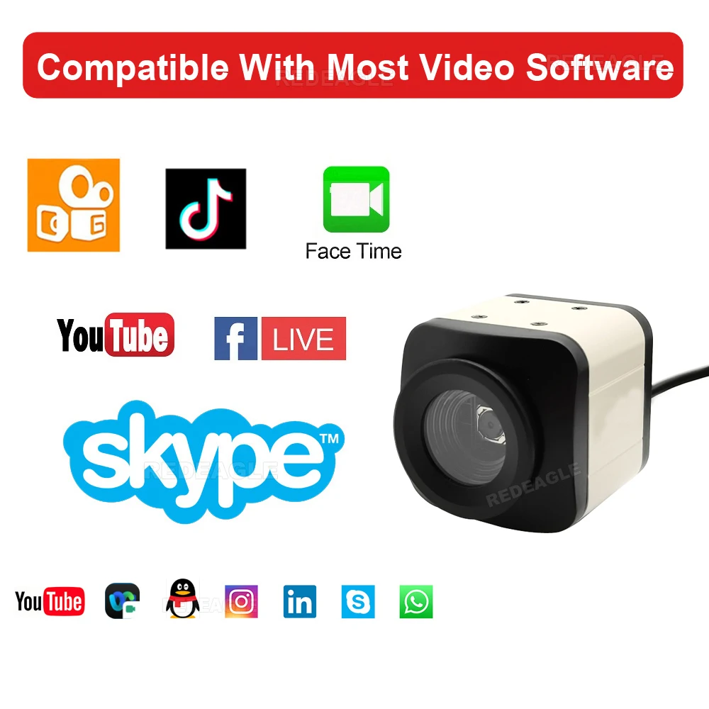 REDEAGLE Industry 4K Autofocus Webcam HD 8MP IMX179 MJPEG UVC OTG Mini Metal Box USB Video Live Computer Camera