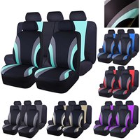 Sports Style Full Set Polyester Fabric Car Seat Covers Car Seat Protector Universal Fit Most Cars SUVs