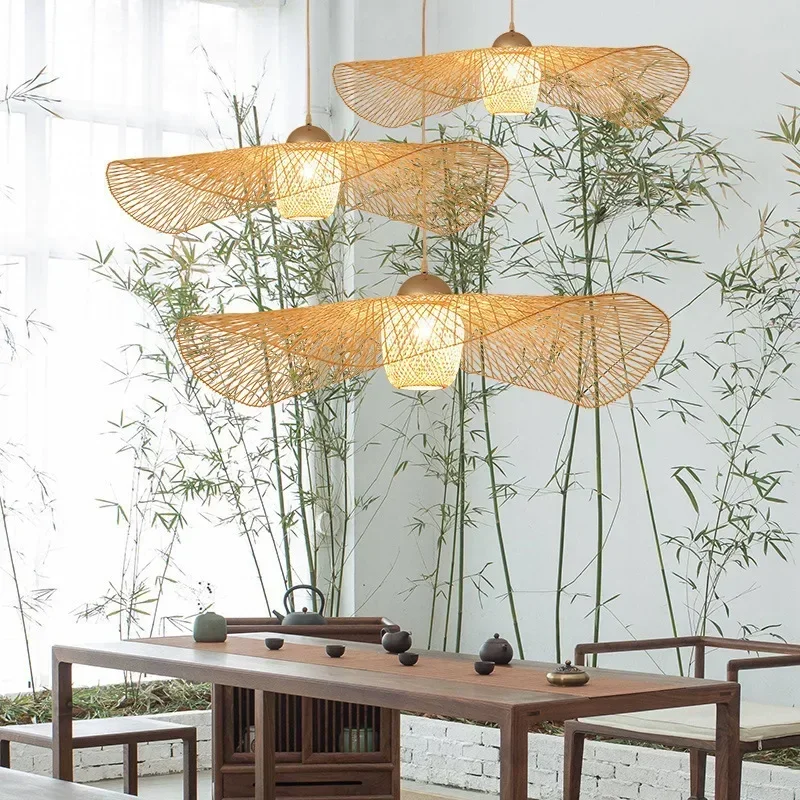 

Vintage Rattan Pendant Lights japanese pendant light for Dining Room Restaurant Hanglamp E27 Suspension Luminaire