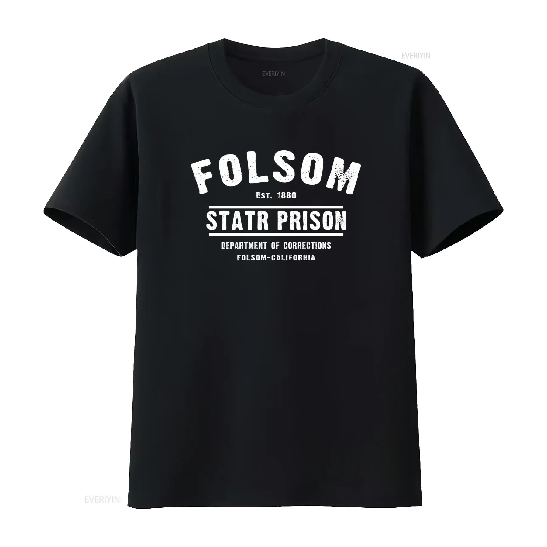 Folsom Prison T Shirt EST 1880 Statr Department of Corrections California Royal Design vintage Washed Top For Everyday Wear