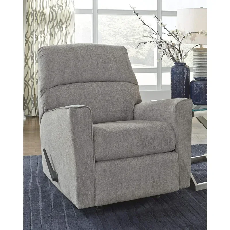 A Signature Design by  Modern Nursery Manual Rocker Recliner, Light Gray