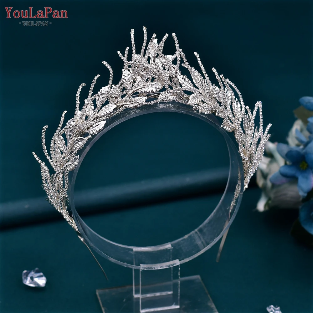 YouLaPan Handmade Bride Tiara fascia accessori per capelli da sposa foglia di lega copricapo da donna corona da sposa regalo da damigella d\'onore