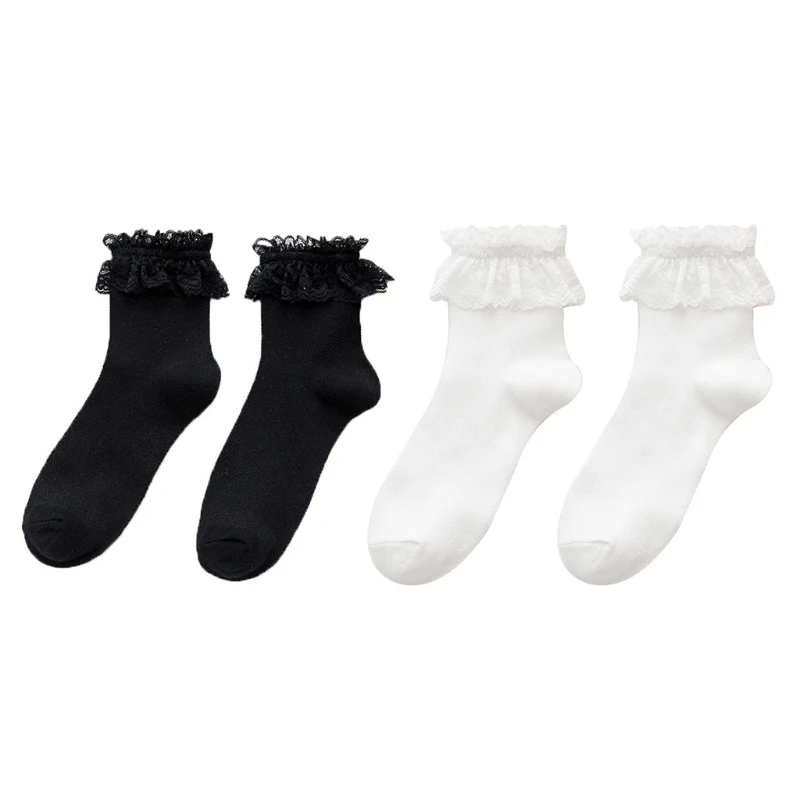 

Japanese Mesh Socks Sweet Ruffled Lace Frilly Hollow Cotton Hosiery Dropshipping