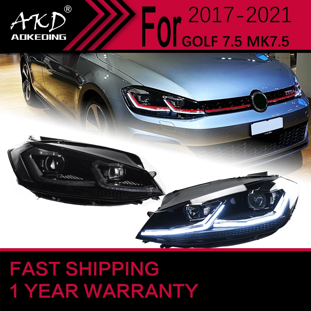 Car Lights for VW Golf 7.5 MK7.5 Headlight 2018-2021 GOLF7.5 Head Lamp Drl Projector Lens Automotive Accessories