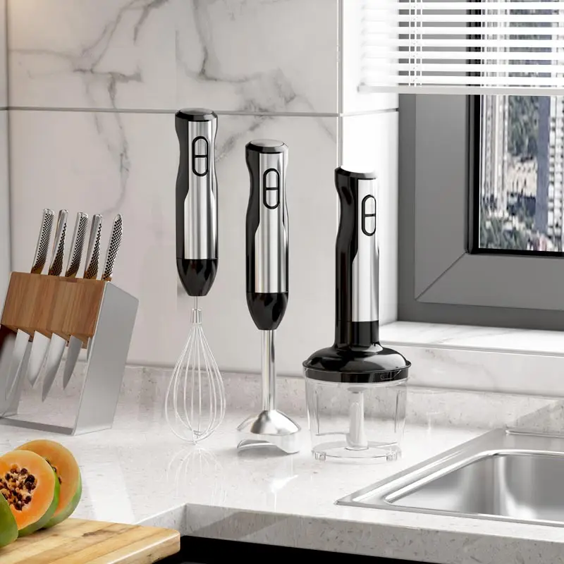 

Wholesale Multifunctional Variable Two Speeds Mixer High Speed Electric Immersion Blender Stick Stainless Steel Hand Blender Set