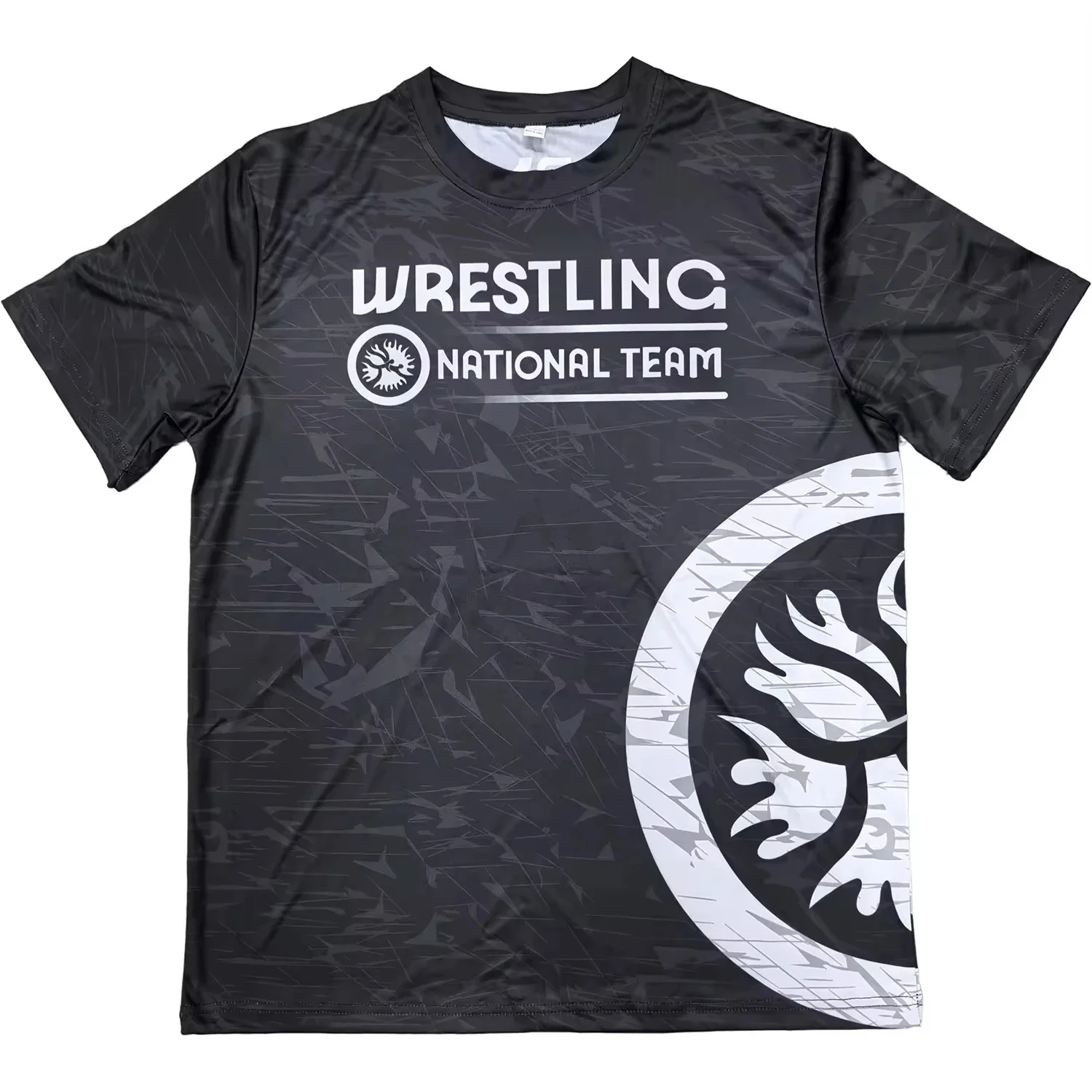 2026 Neues UWW Wrestling Kampf-Fitness Bedrucktes Schnelltrocknendes Sport-Trainings-Freizeit-Kurzarm-T-Shirt für Herren – Detail 6
