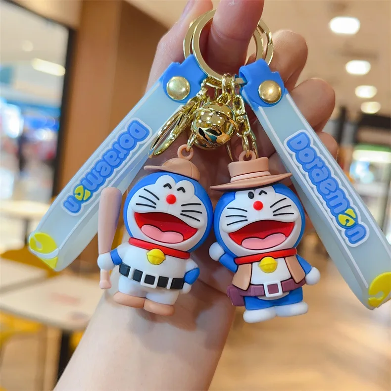 Anime Doraemon Keychain Cute Tinker Cat Keychain Doll, boys and girls car backpack bag key pendant small gift.