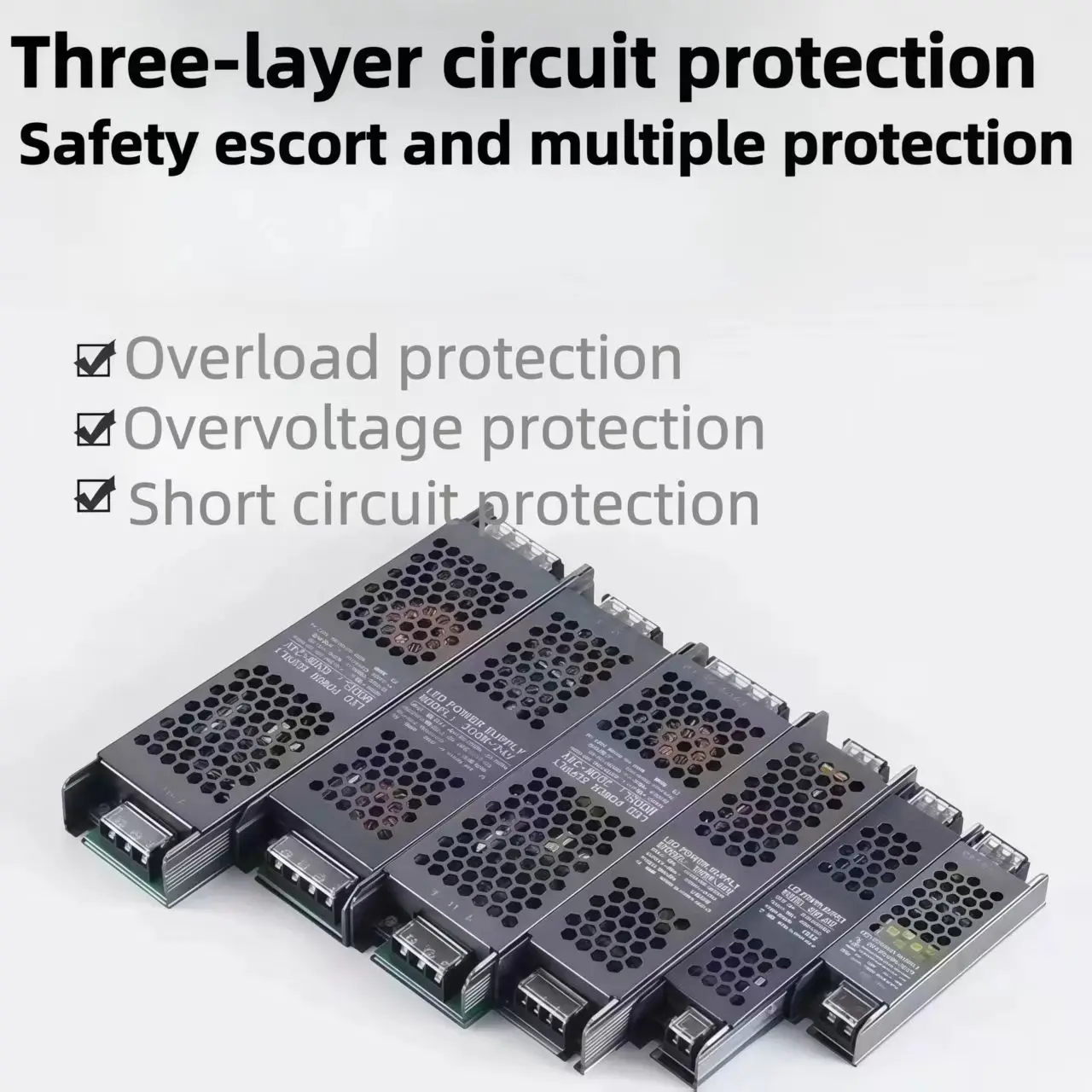 DC 12V 24V Switching Power Supply AC180-264V Mute Lighting Transformers 60W 100W 200W 300W 400W LED Light Driver Power Adapter